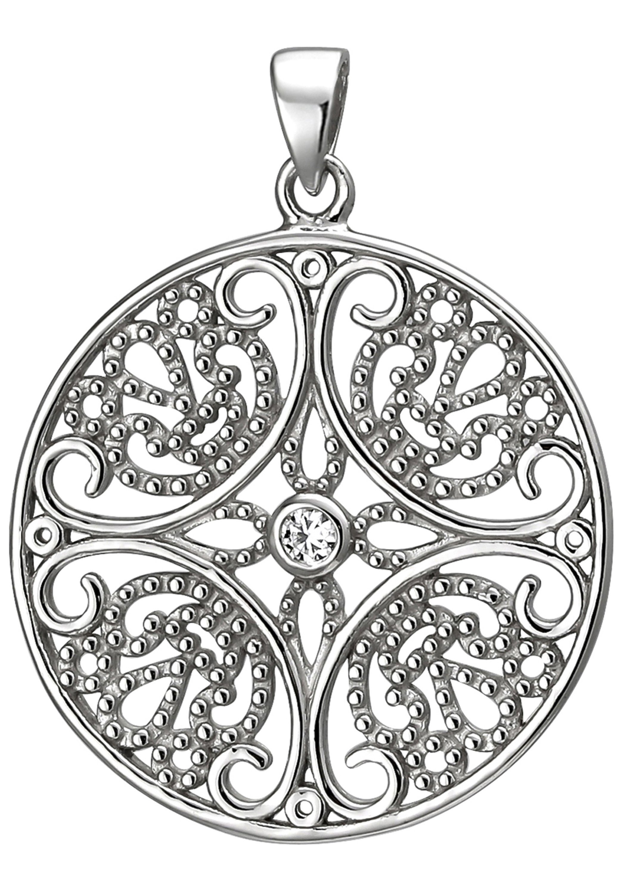 Kettenanhänger Anhänger rund Ornament 22 mm