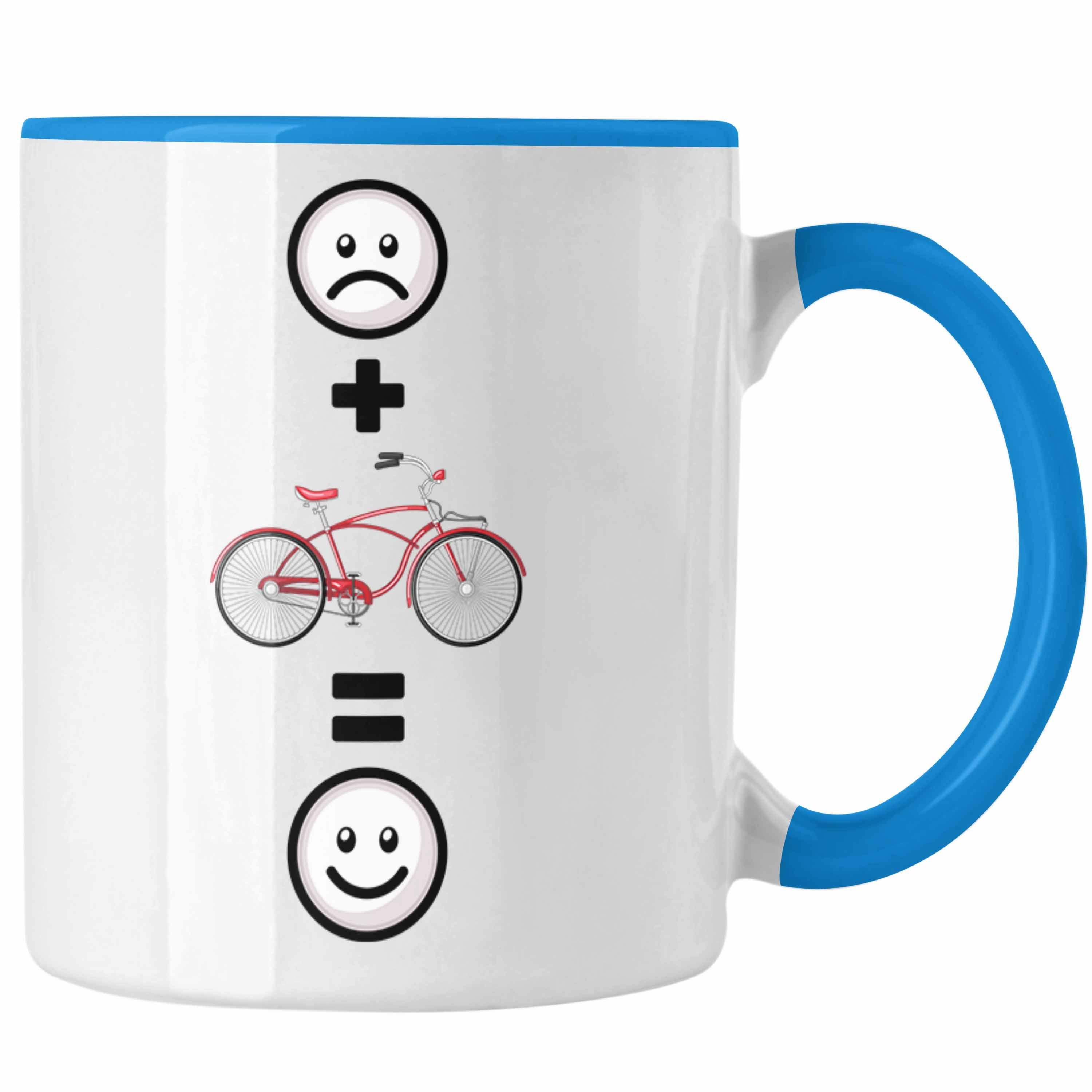 Trendation Tasse Fahrrad Tasse Geschenk für Fahrradfahrer Lustige Geschenkidee :(Fah Blau