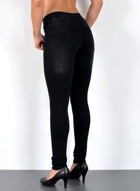 ESRA Stretch-Jeans J440 Damen High Waist Skinny Jeans, elastischer Gummibund, elastischer Gummizug, Enge Röhrenjeans Hoch Bund mit Stretch-Anteil, bis Übergröße / Plussize Größe