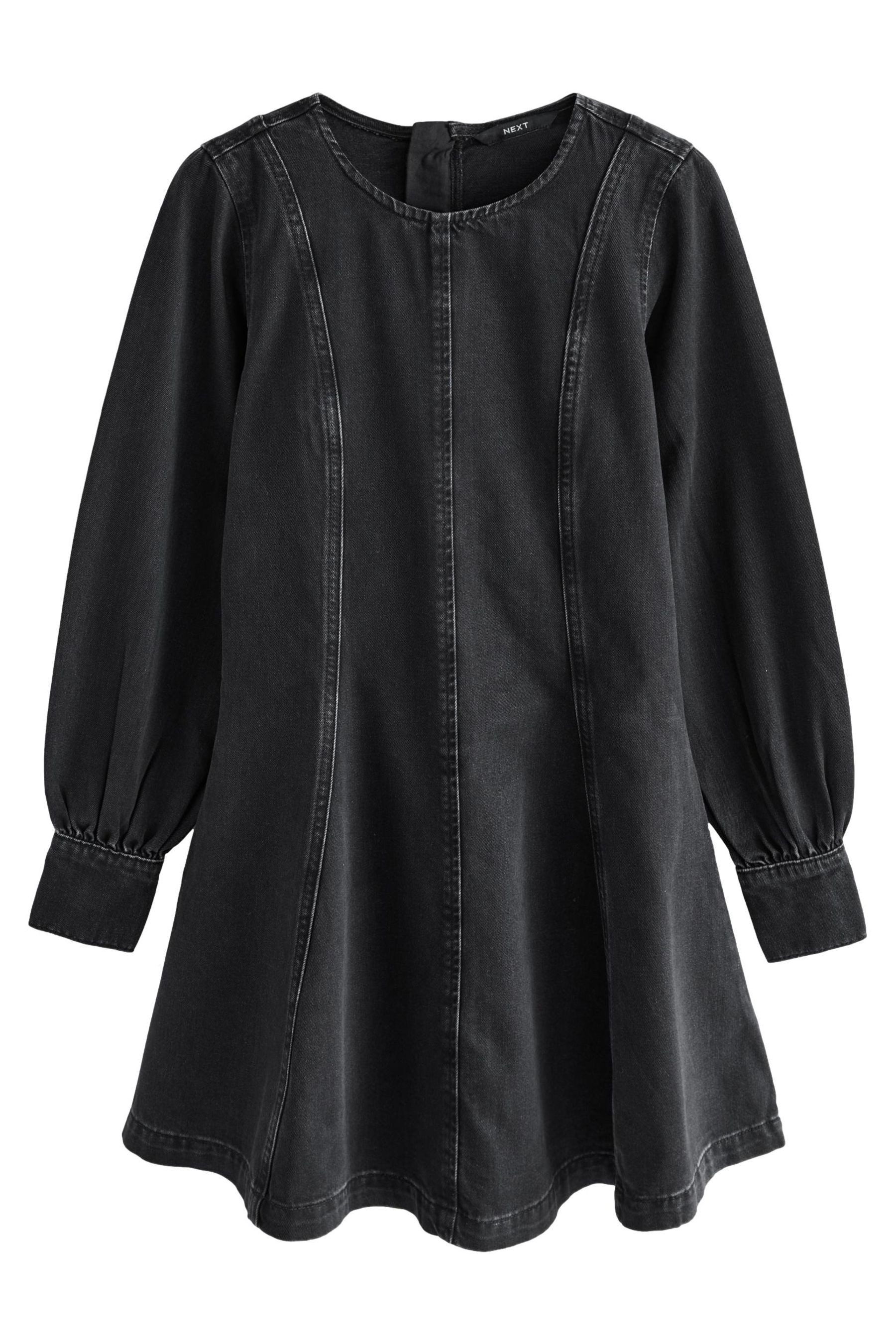 Next Jeanskleid Langärmeliges Jeanskleid mit Ziersäumen günstig online kaufen