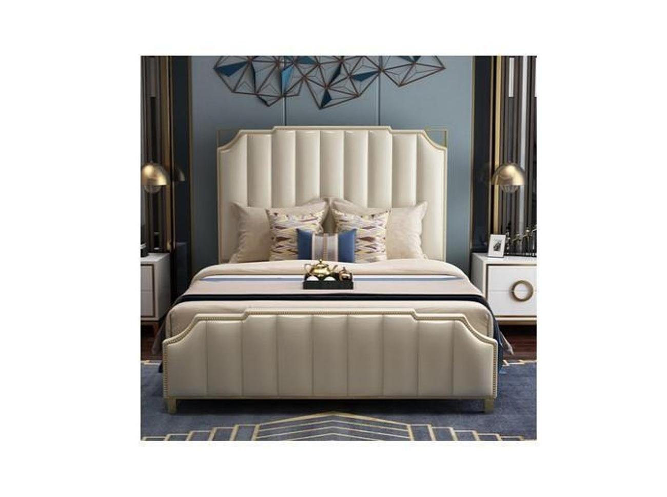 JVmoebel Bett Bett Design Doppelbett Luxus Betten Polster Schlafzimmer Möbel (1-tlg., 1x nur Bett ohne Couchitsche), Made in Europa