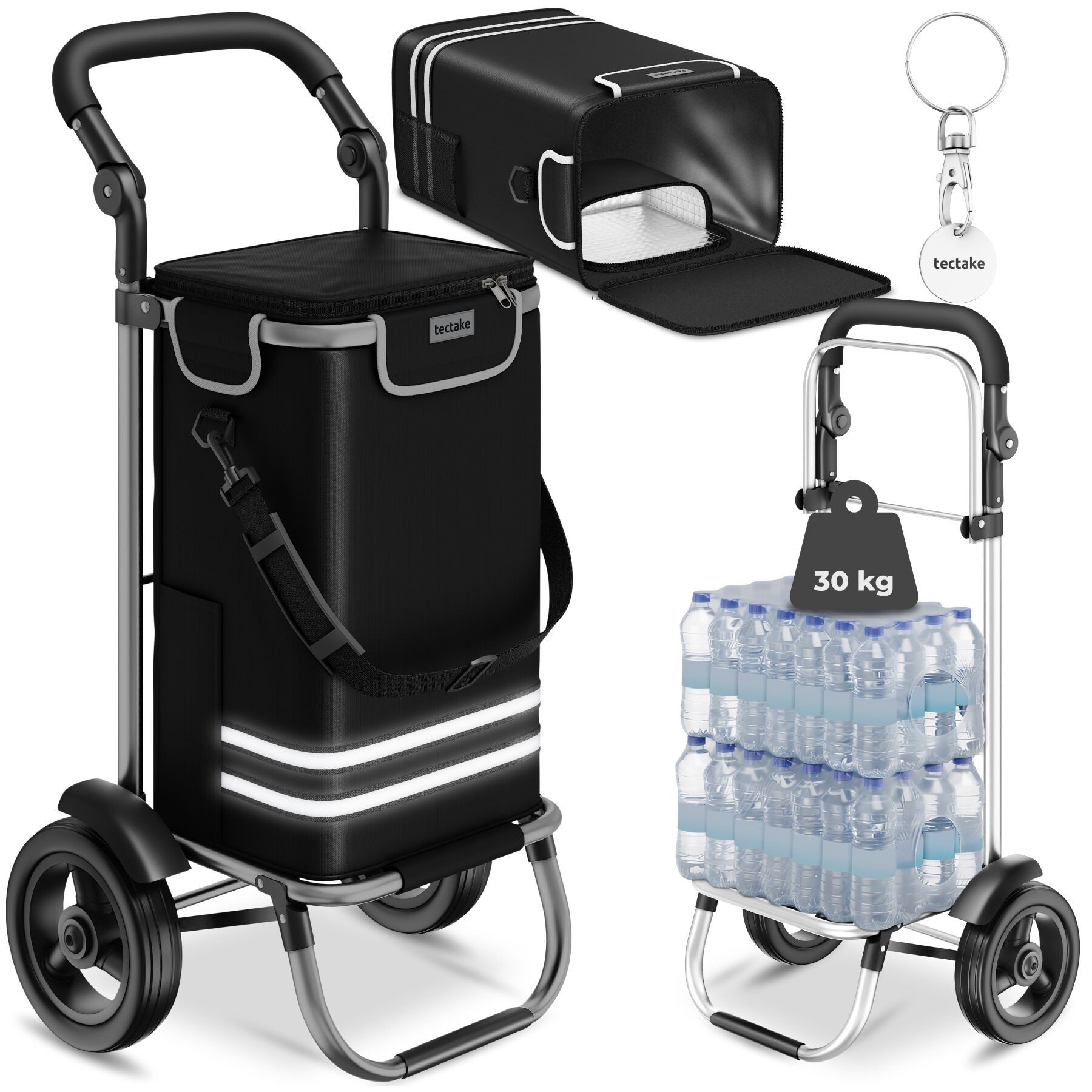 tectake Einkaufstrolley Shopper 3-in-1 - Vielseitiger Trolley mit integrier günstig online kaufen