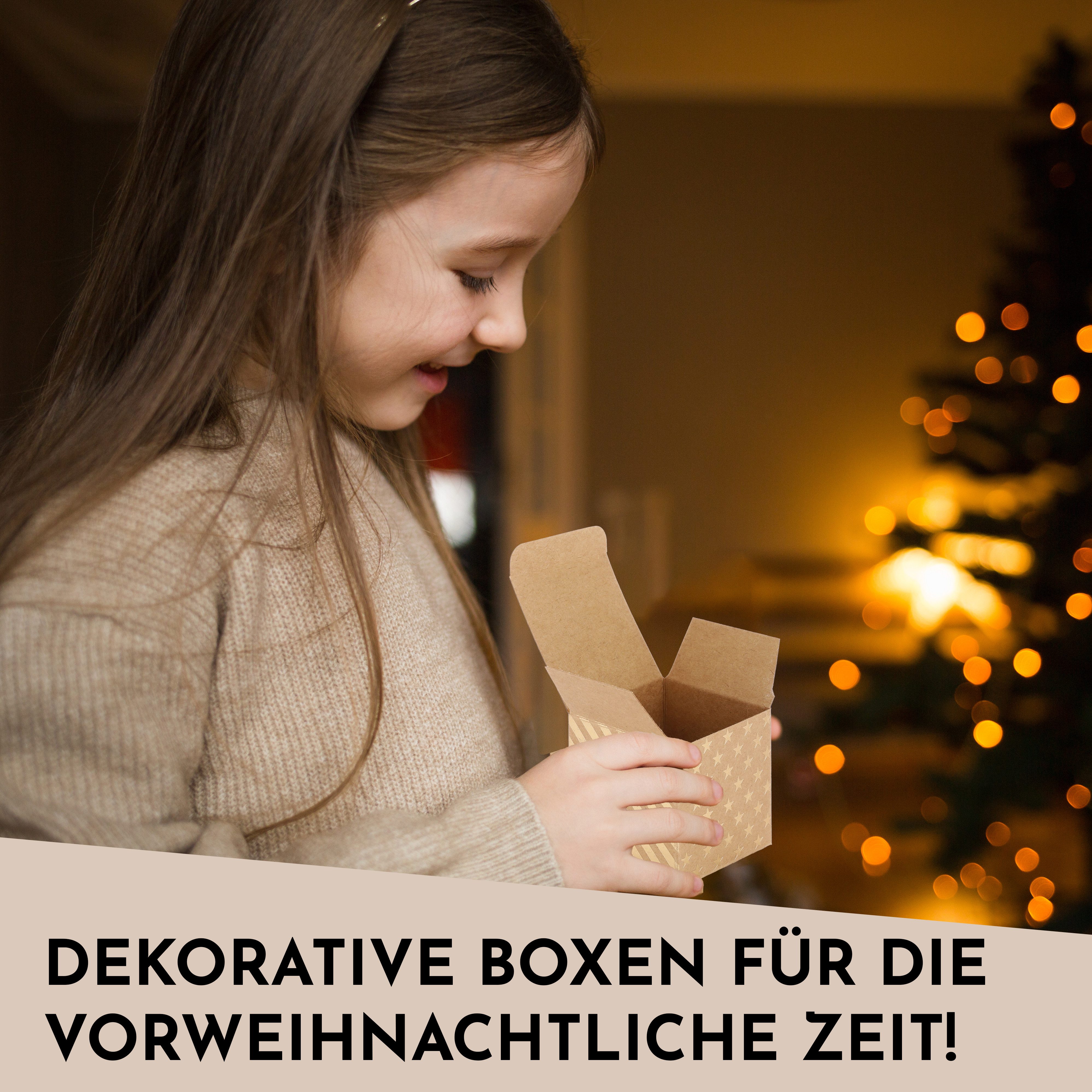 Nordstern befüllbarer Adventskalender 24 Goldene Geschenkboxen Schachteln und Zahlen Aufkleber, DIY Weihnachtskalender für Kinder, Frau und Mann – Bild 4 von 5