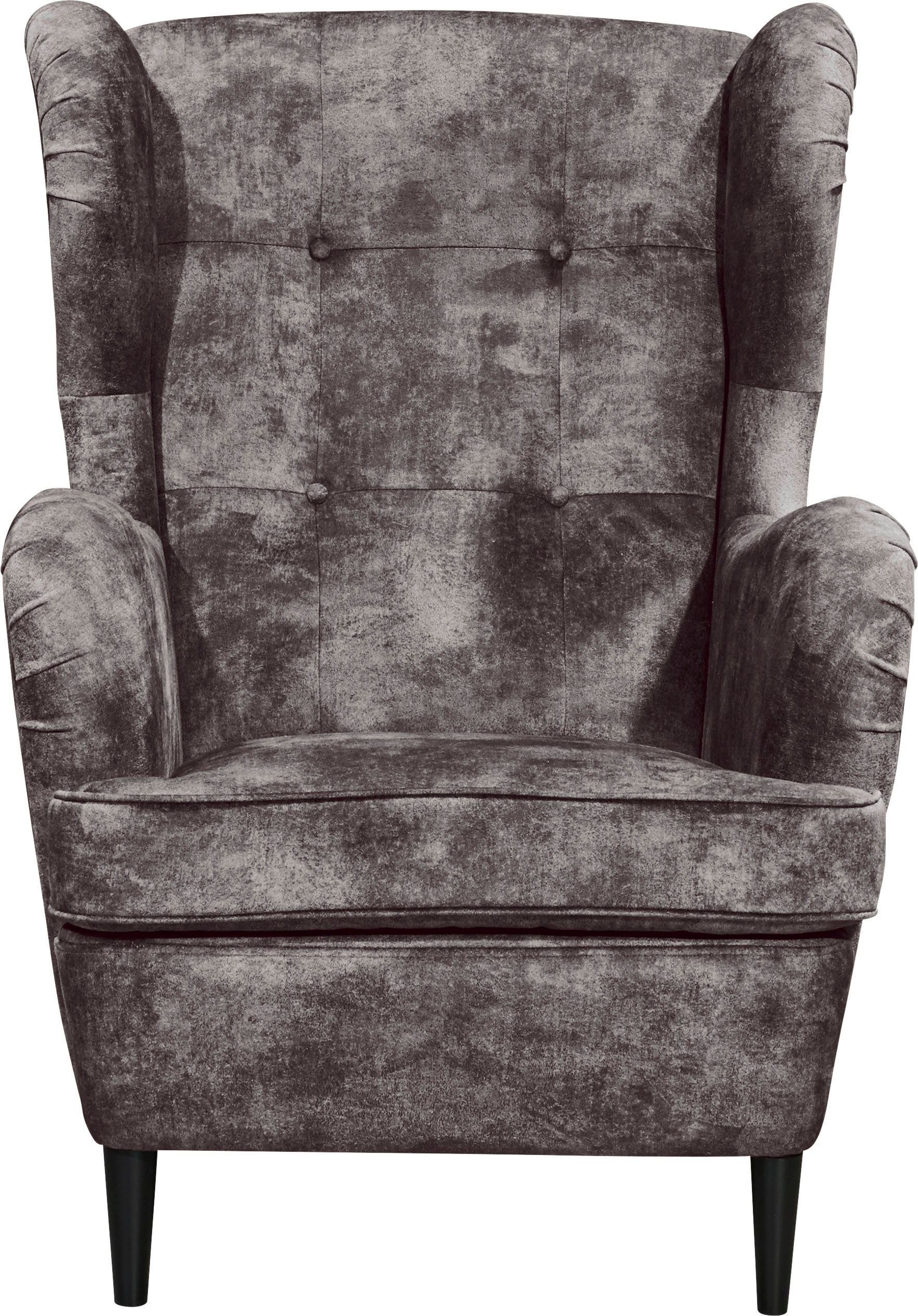 ED EXCITING DESIGN Ohrensessel Oskar, mit Massivholzfüßen