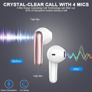 Drsaec Kabellos Bluetooth 5.3 LED-Anzeige-2024 mit 4 Mic, 50H In-Ear-Kopfhörer (Kristallklarer Sound und lange Spielzeit für ununterbrochenen Musikgenuss, Noise Cancelling, Tiefer Bass Earbuds IP7 Wasserdicht Ohrhörer)