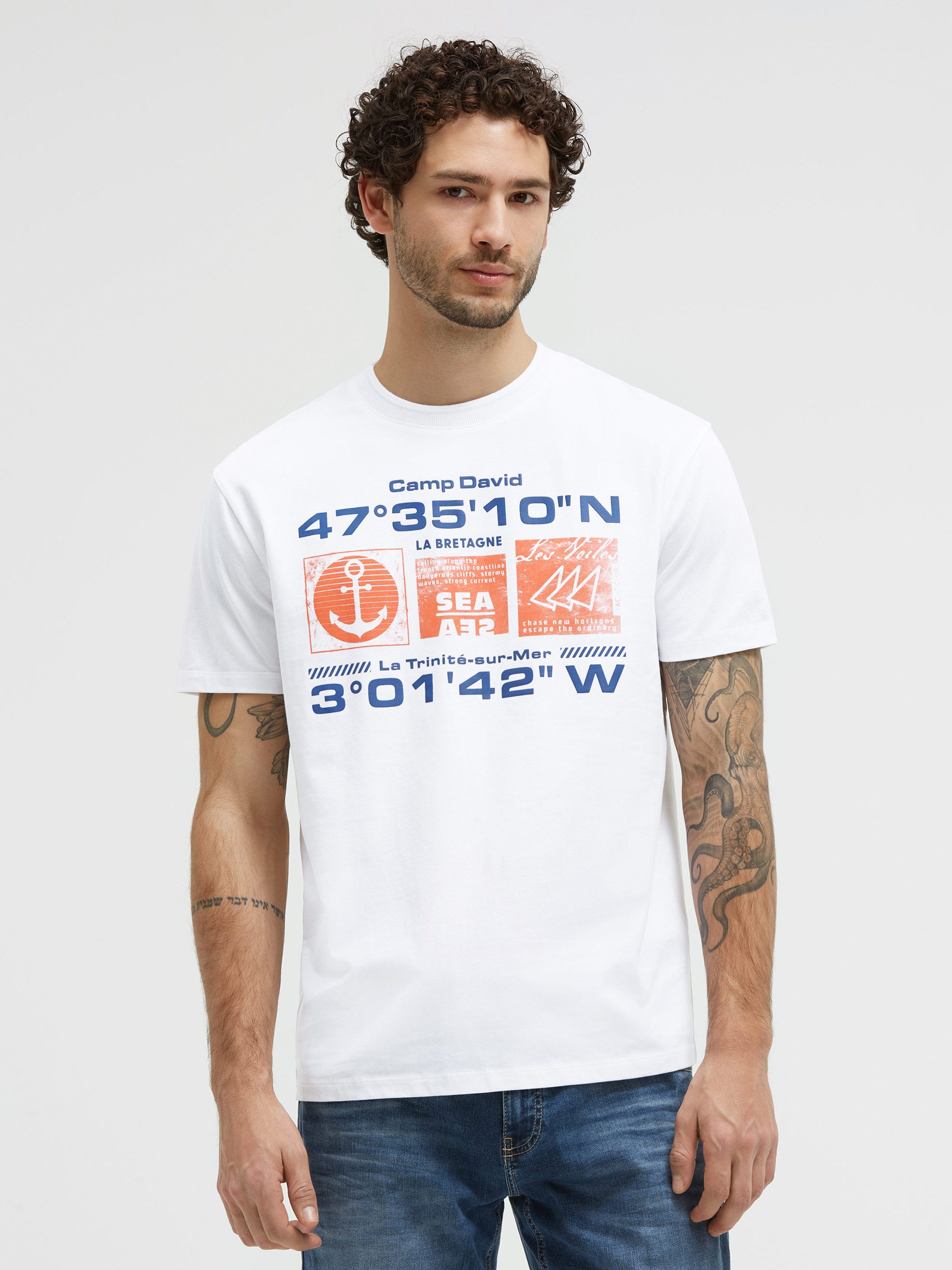 CAMP DAVID Rundhalsshirt aus Baumwolle