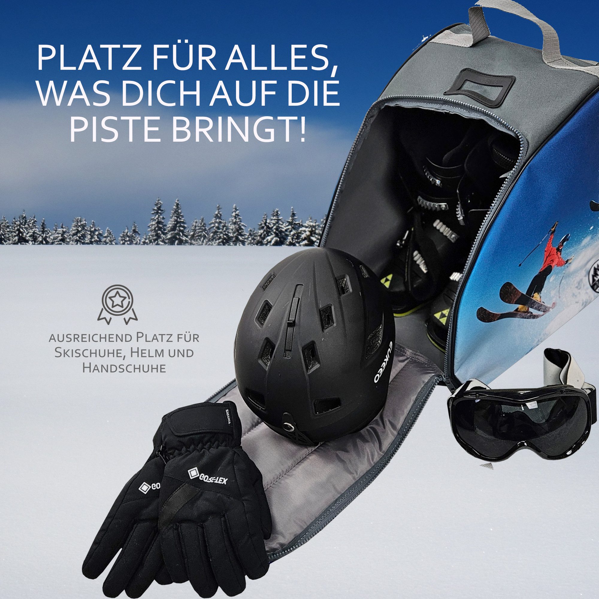 BambiniWelt by Rafael K. Skitasche Kinder Skischuhtasche Skistiefeltasche integrierte Standfläche, wasserdicht