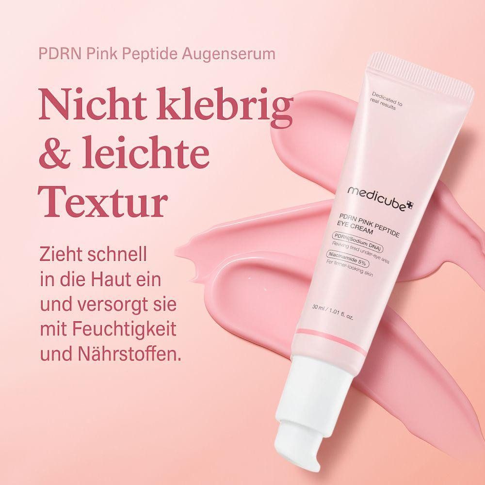 Medicube Augencreme PDRN Pink Peptide Eye Serum mit Retinol & Niacinamid, Lifting-Pflege mit Retinol, Niacinamid & Lachs-DNA, für straffe, glatte Augenpartien