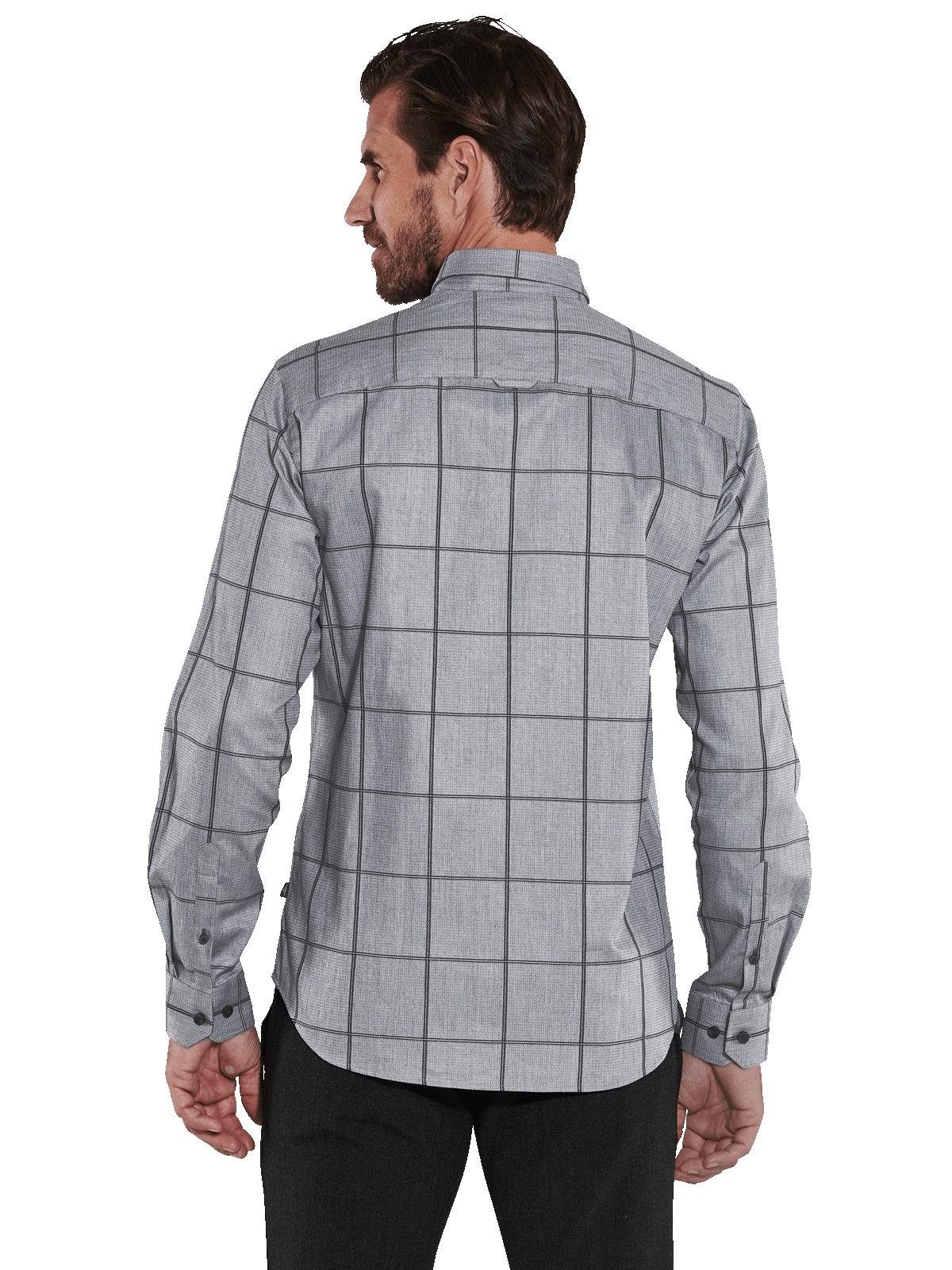 Engbers Langarmhemd engbers Herren Langarm-Hemd kariert, Grau günstig online kaufen