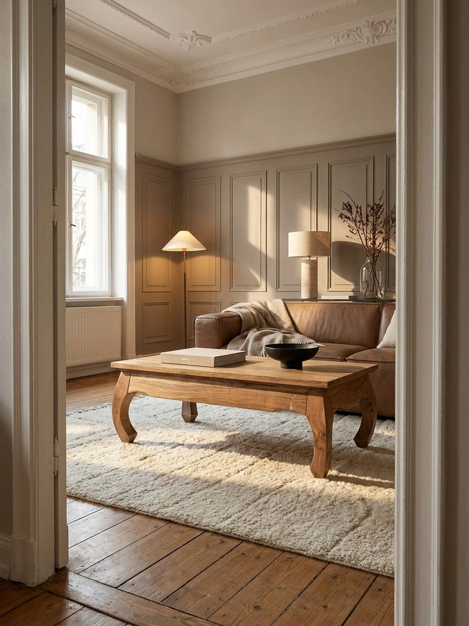 KADIMA DESIGN Couchtisch Couchtisch Massiv-Holz Akazie 110 cm breit Wohnzimmer-Tisch Design, Natur-Produkt Landhaus-Stil Beistelltisch