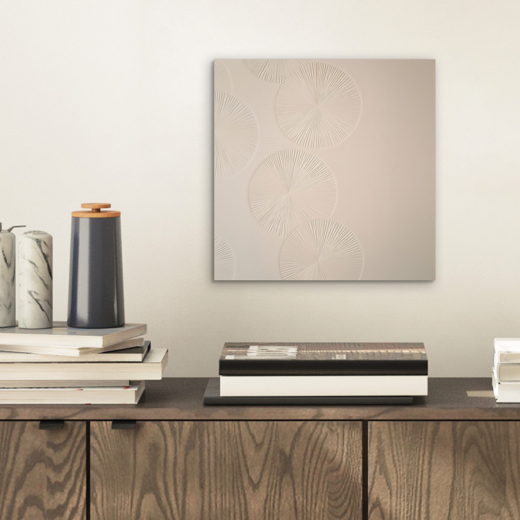 MuchoWow Metallbild Japandi - Beige - günstig online kaufen