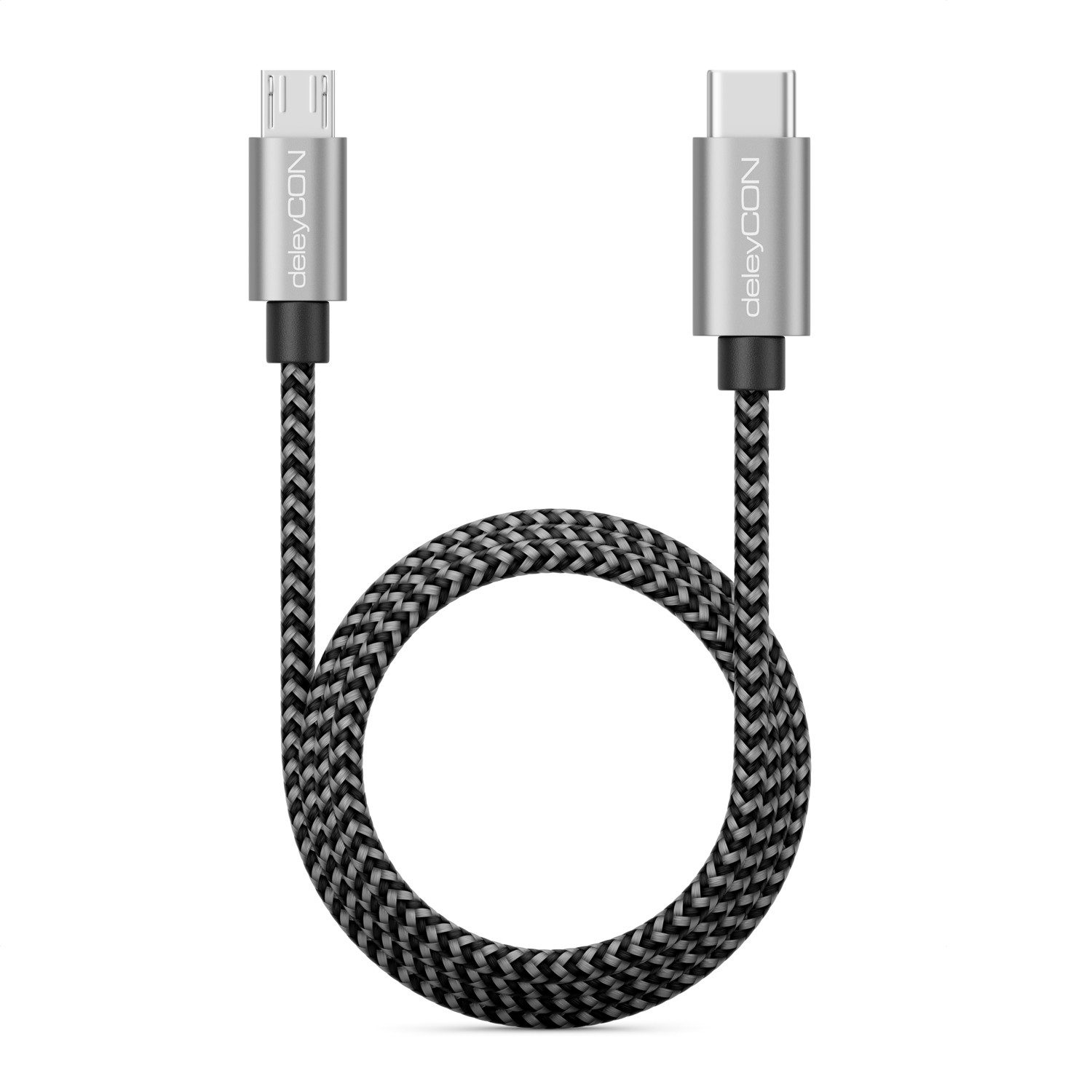deleyCON deleyCON 1m USB C auf Micro USB Kabel Adapter Ladekabel Datenkabel Smartphone-Kabel