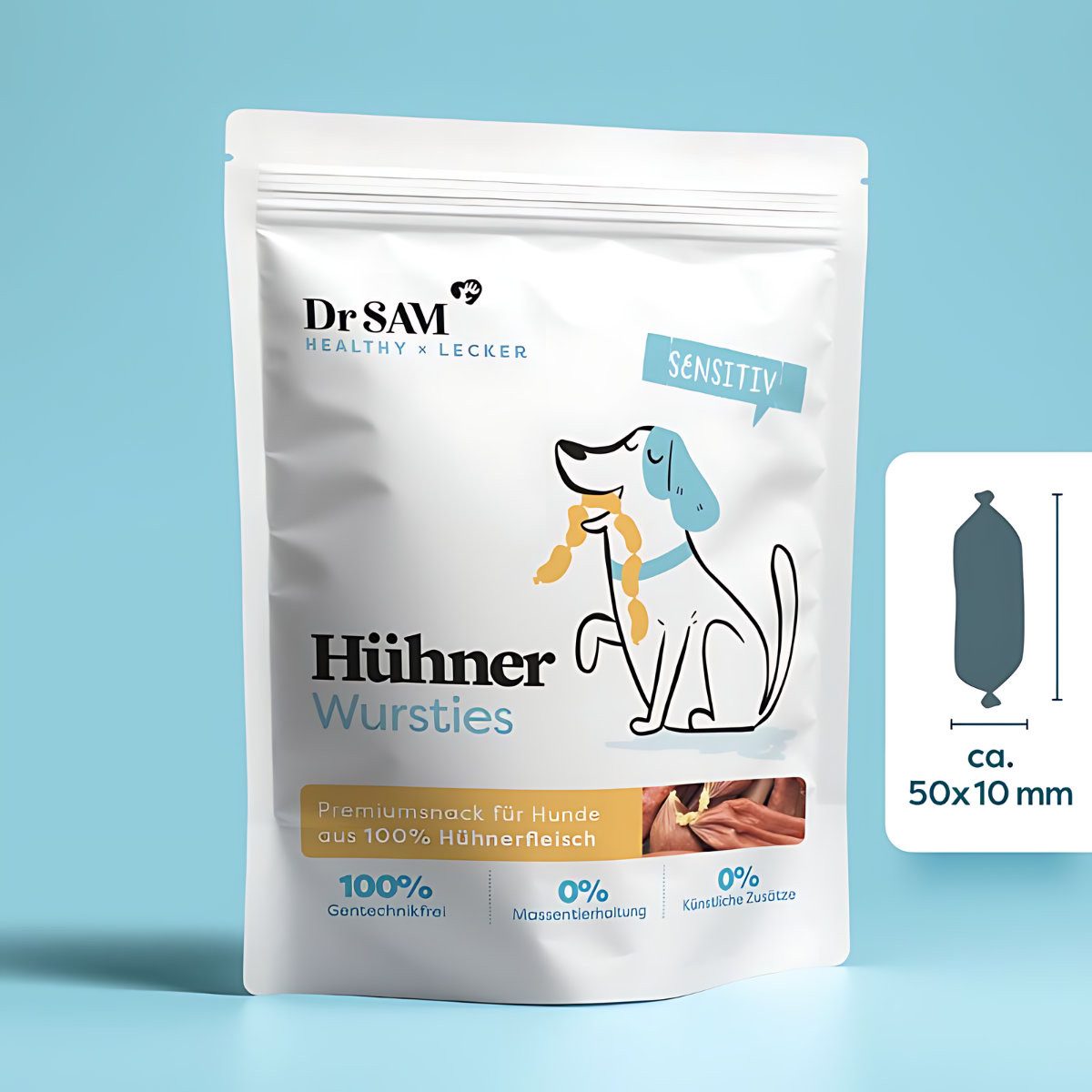Dr. SAM Hühner Wursties, Snack für: Hund