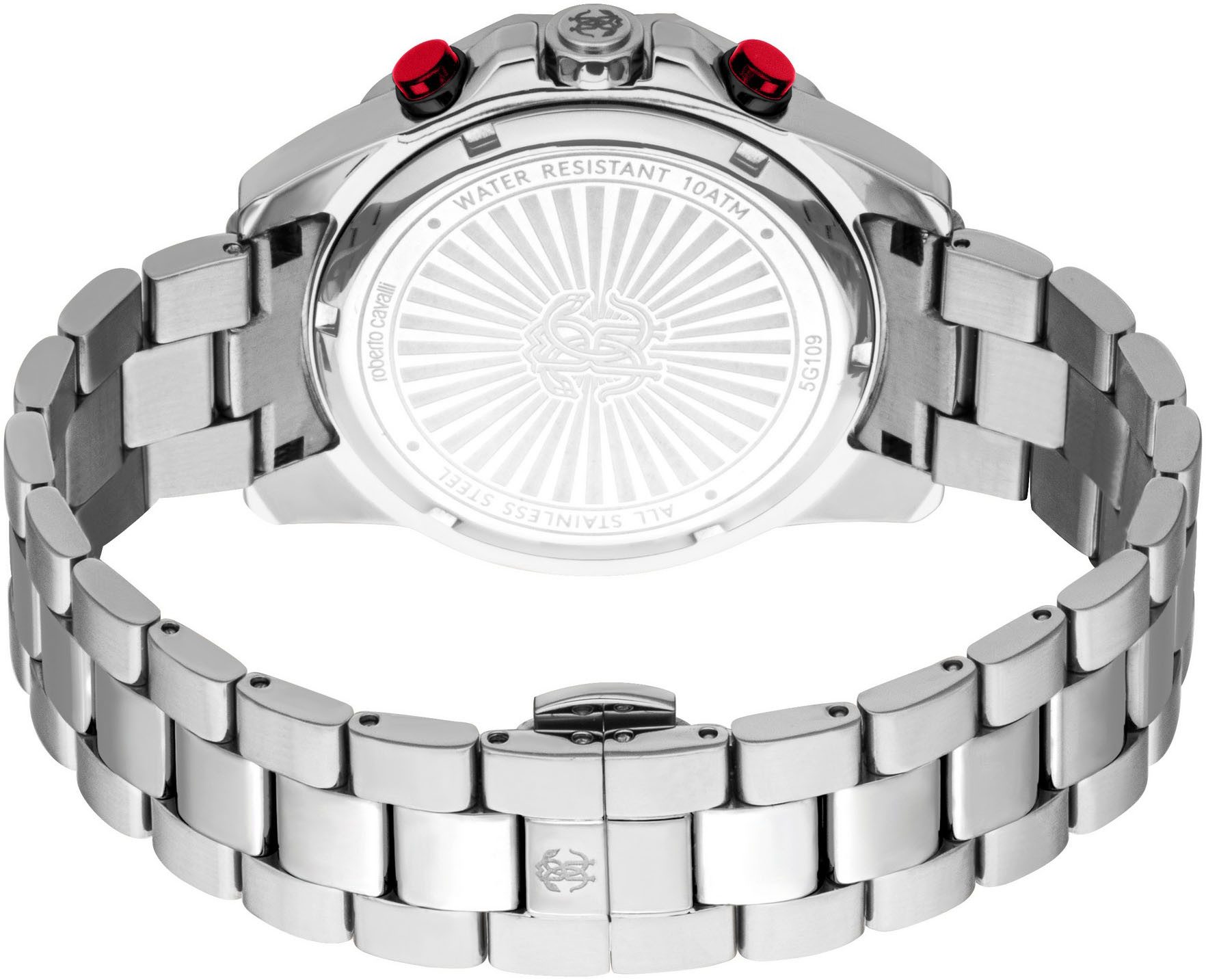 roberto cavalli Chronograph Uomo Sport III RC5G109M0065, Quarzuhr, Armbanduhr, Herrenuhr, Edelstahlarmband, analog, Tag