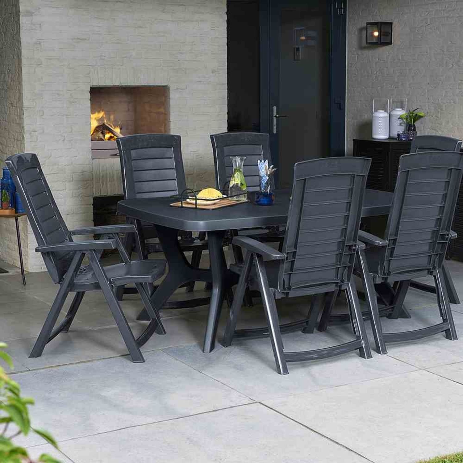 Jardin Gartensessel Klappsessel Aruba, graphit Vollkunststoff