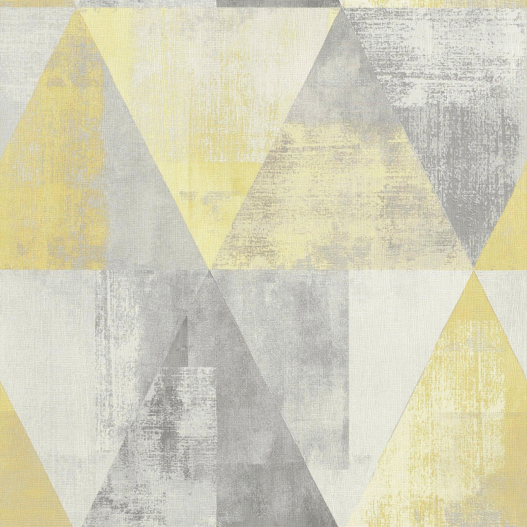 Rasch Vinyltapete Hyde Park, geprägt, gemustert, St) grafisch, grau/gelb (1