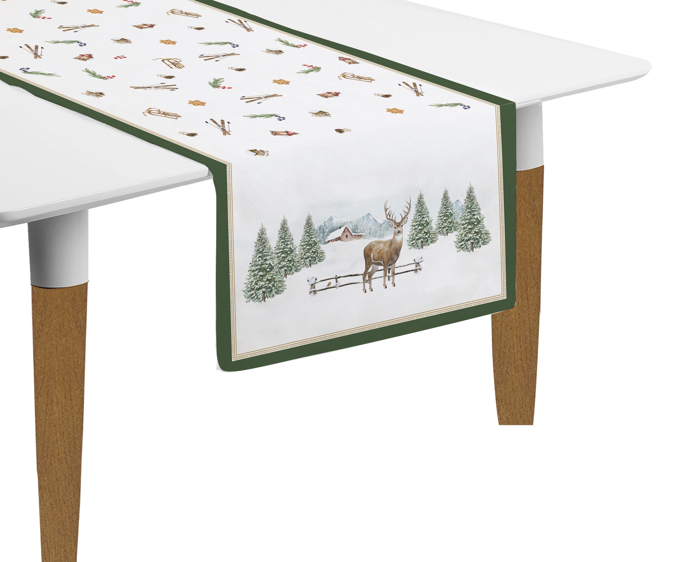EasyLife Узкие скатерти White Forest, Farbe: Weiß, Motiv: Winterwald