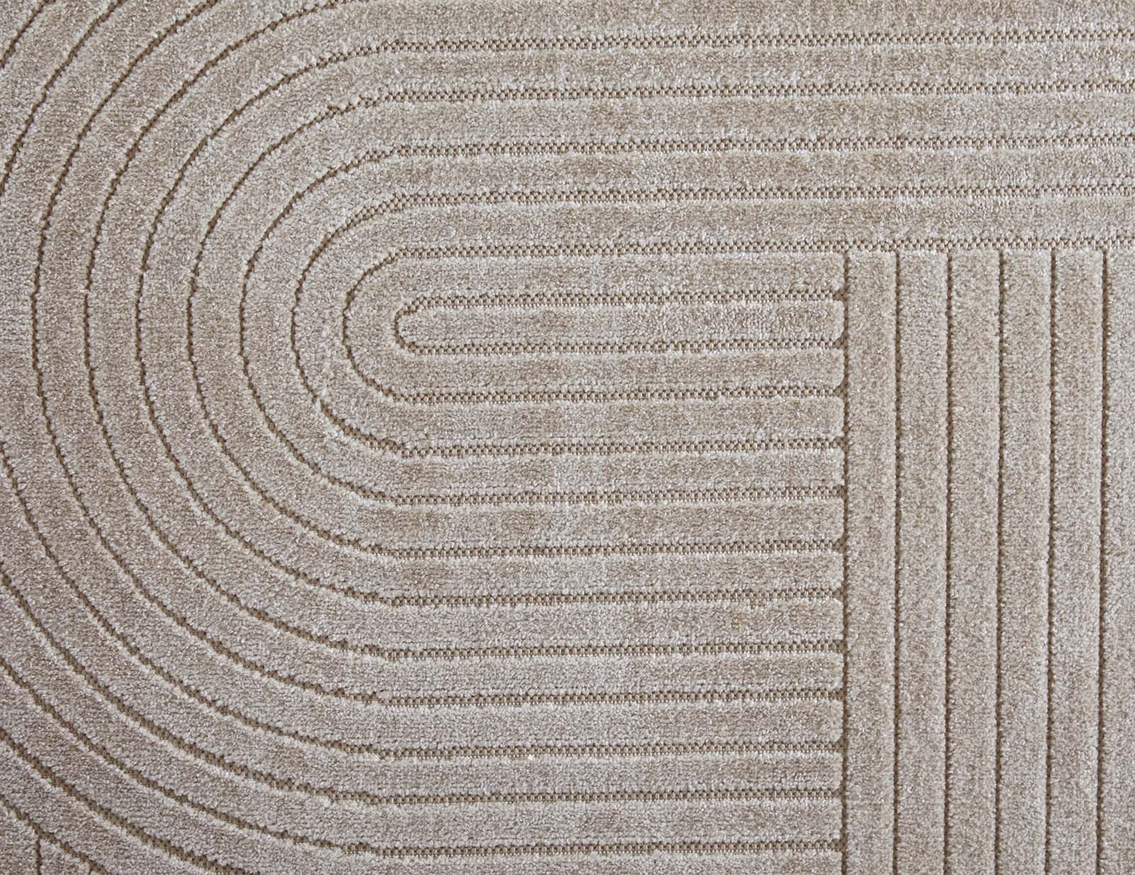 TaraCarpet Teppich TaraCarpet Zen Modern fürs Wohnzimmer Schlafzimmer und Outdoorteppich, rechteckig, Höhe: 5 mm, In&Outdoor Teppich hoch-tief 3D beige Wohnzimmer Schlafzimmer 80x150