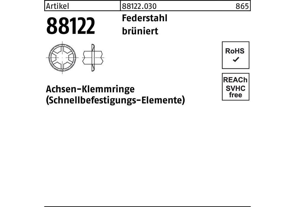 Zahnscheibe Achsenklemmring R 88122 FF 5x11,2x1,5 Federstahl brüniert