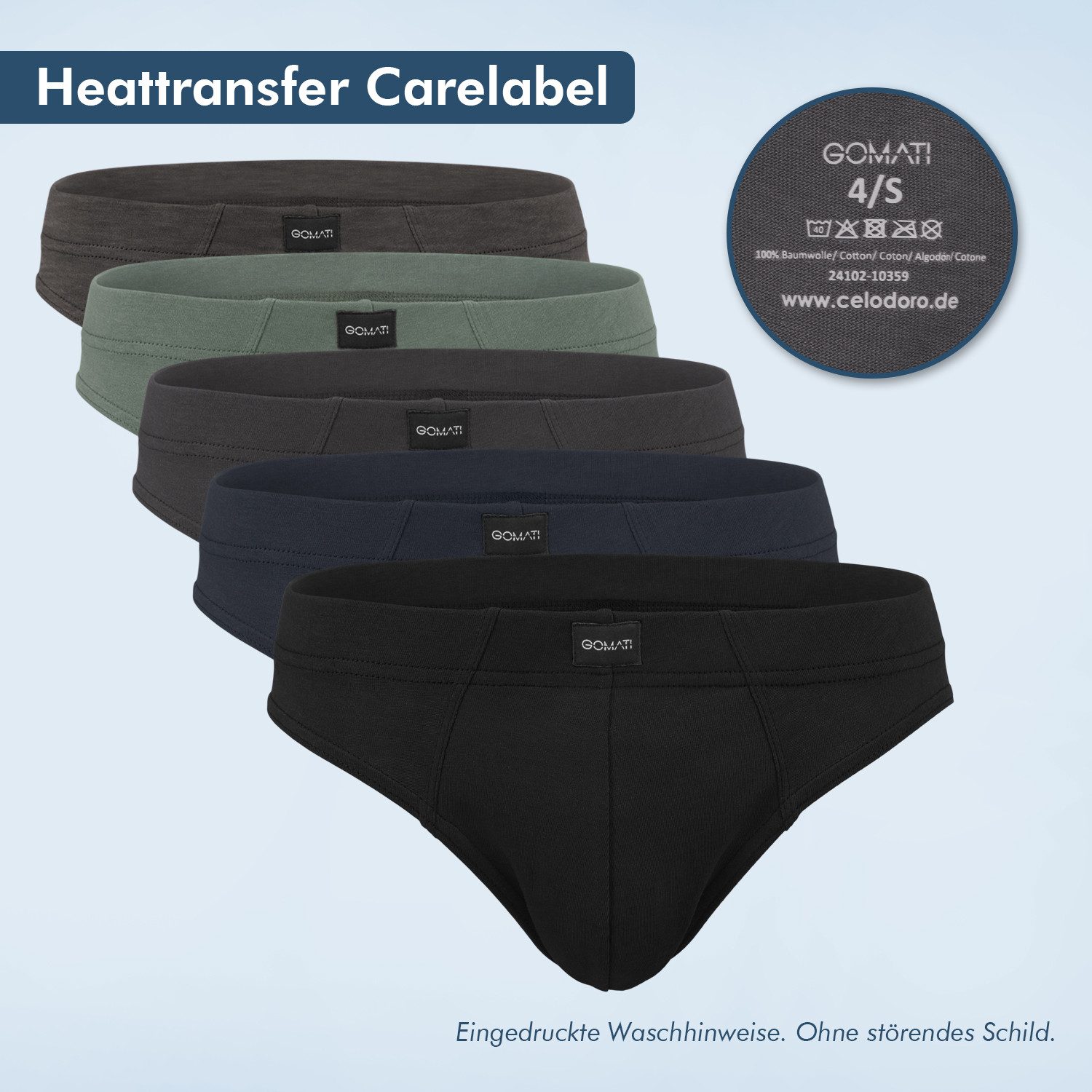 Gomati Slip 6er Pack Herren Jersey Slips Baumwoll Unterhosen