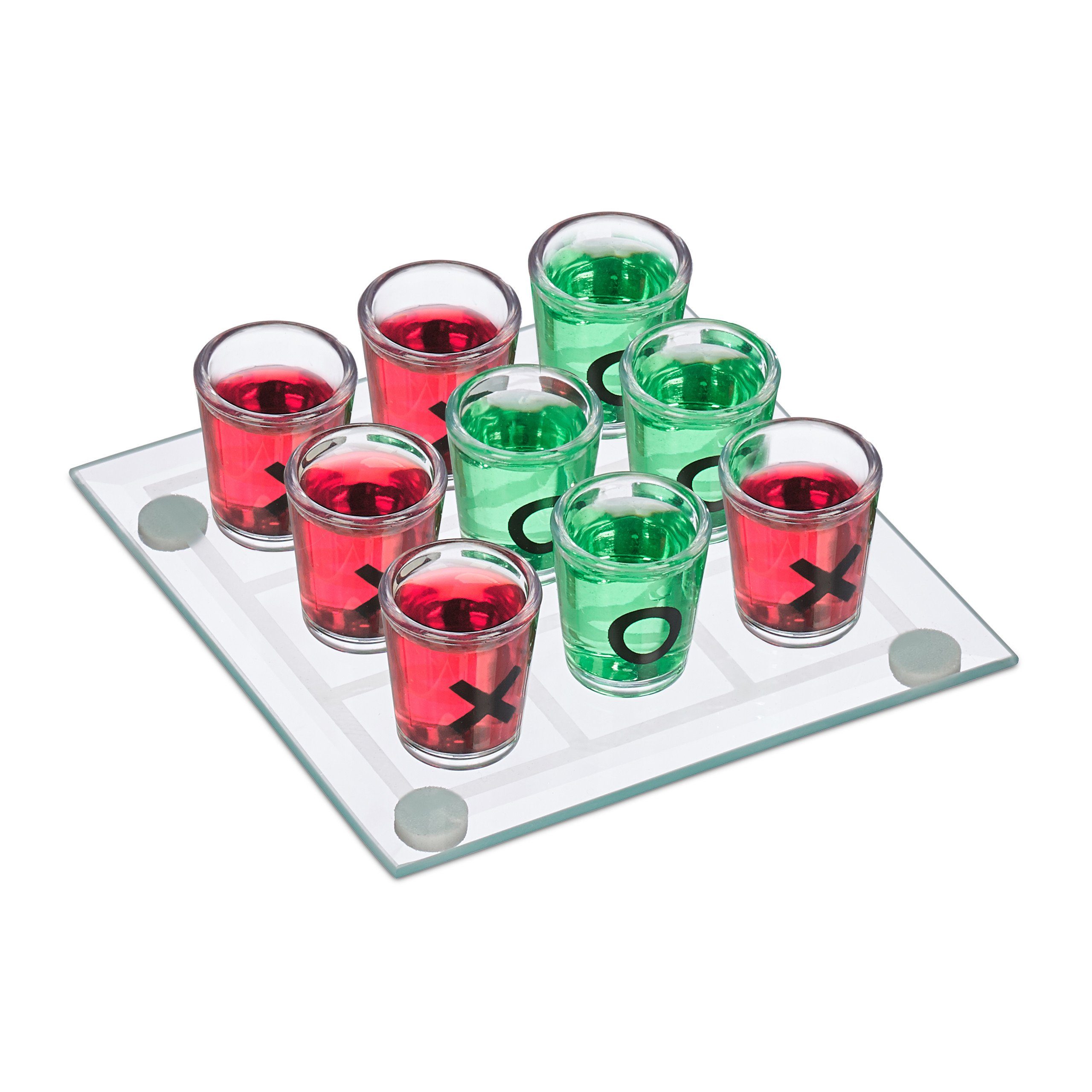relaxdays Spiel Tic Tac Toe Trinkspiel, Tic Tac Toe Trinkspiel