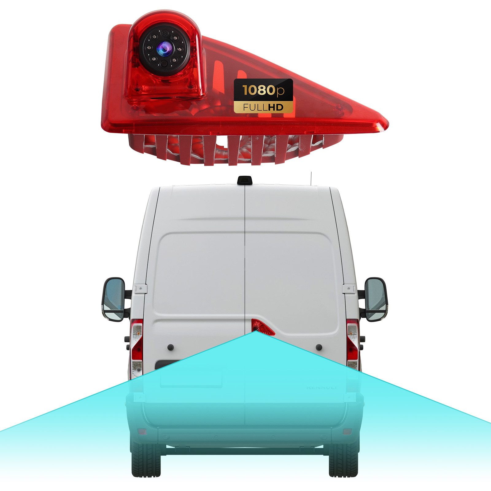 A-Sure Für Opel Movano Renault Master Nissan NV400 Rückfahrkamera Bremslicht Rückfahrkamera (AHD, 1080P HD/1920*1080/IP67/170° Weitwinkel)