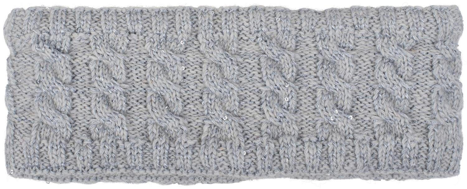 styleBREAKER Stirnband Strick Stirnband Zopfmuster Pailletten günstig online kaufen