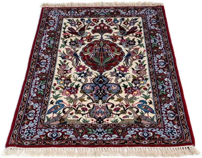 Orientteppich Perser - Isfahan - Premium - 105 x 67 cm - dunkelrot, morgenland, rechteckig, Höhe: 6 mm, Wohnzimmer, Handgeknüpft, Einzelstück mit Zertifikat