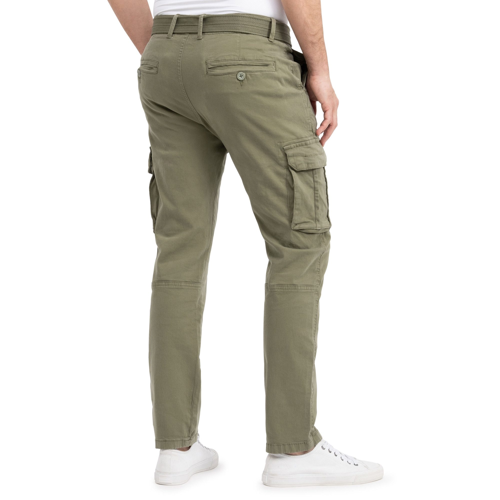 SUBLEVEL Cargohose Herren Cargo Hose Jeans Sweatpant Chino Jogginghose inkl. Gürtel