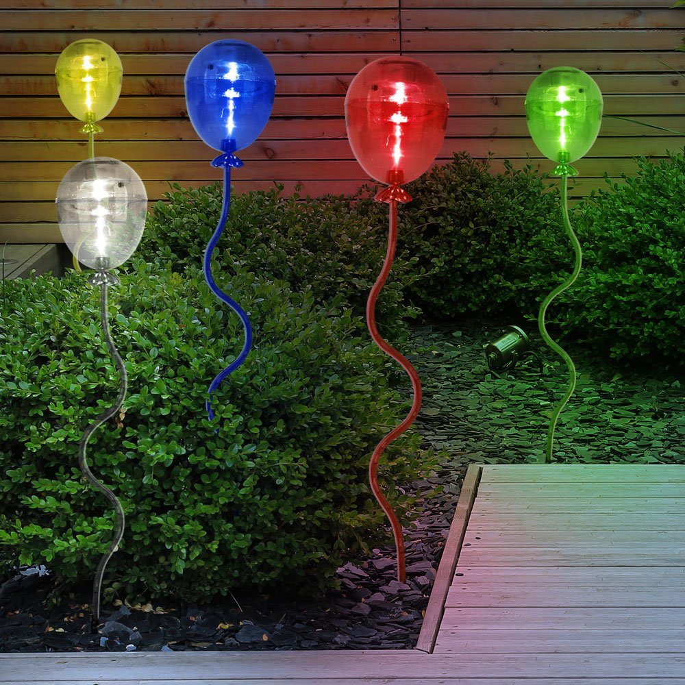 Rot, Farbwechsel, Luftballons LED Gartendeko etc-shop LED-Leuchtmittel Erdspieß Solar Blau, LED Solarleuchte, Solarleuchte Grün, fest verbaut, Lampen, LED