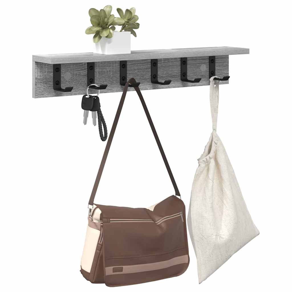 vidaXL Regal Wandmontierter Kleiderständer Grau Sonoma günstig online kaufen