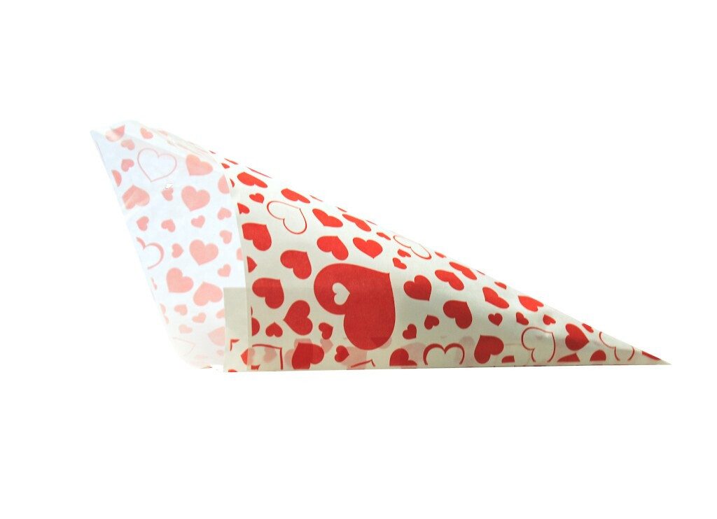 Papierspitztüten Spitztüten, Rote Herzen, PGV, 23 cm / 250 g, 200 Stück