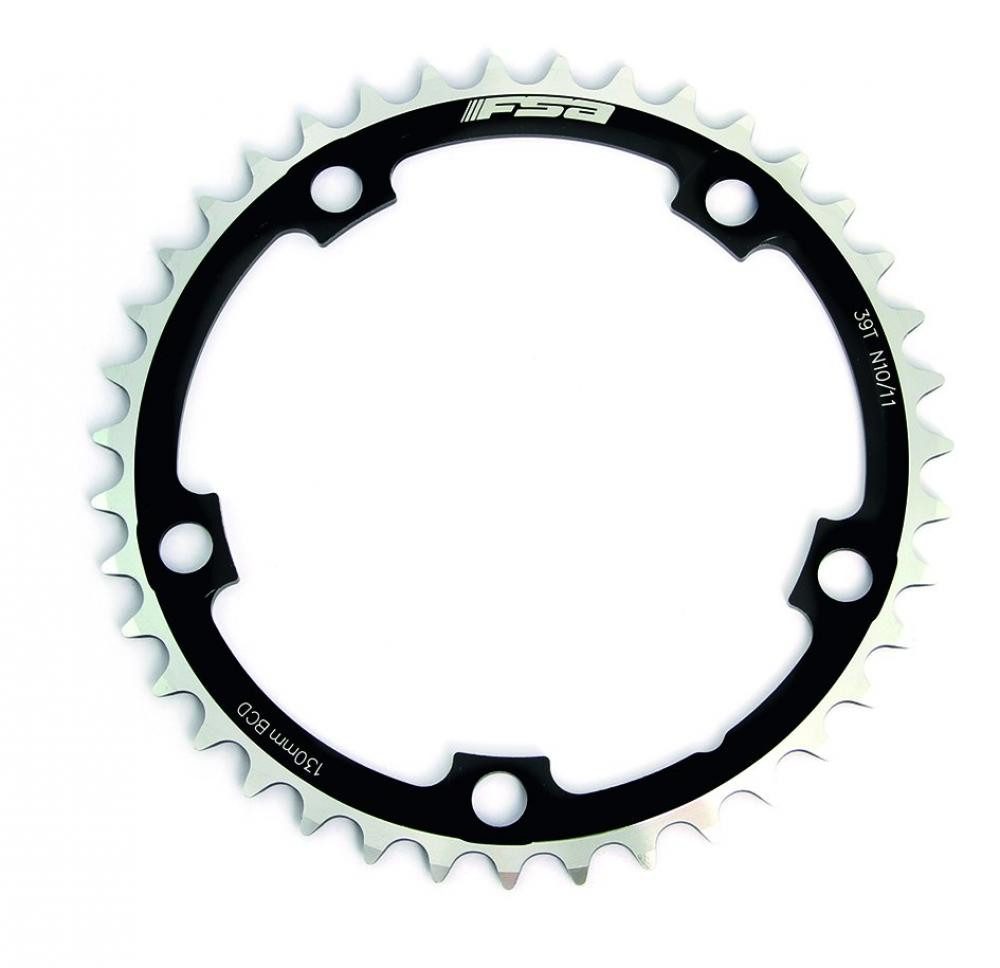 FSA Fahrradketten FSA Kettenblatt Road Alloy 5-Arm 2x 130 mm x 39 T Schwarz/silber - prä