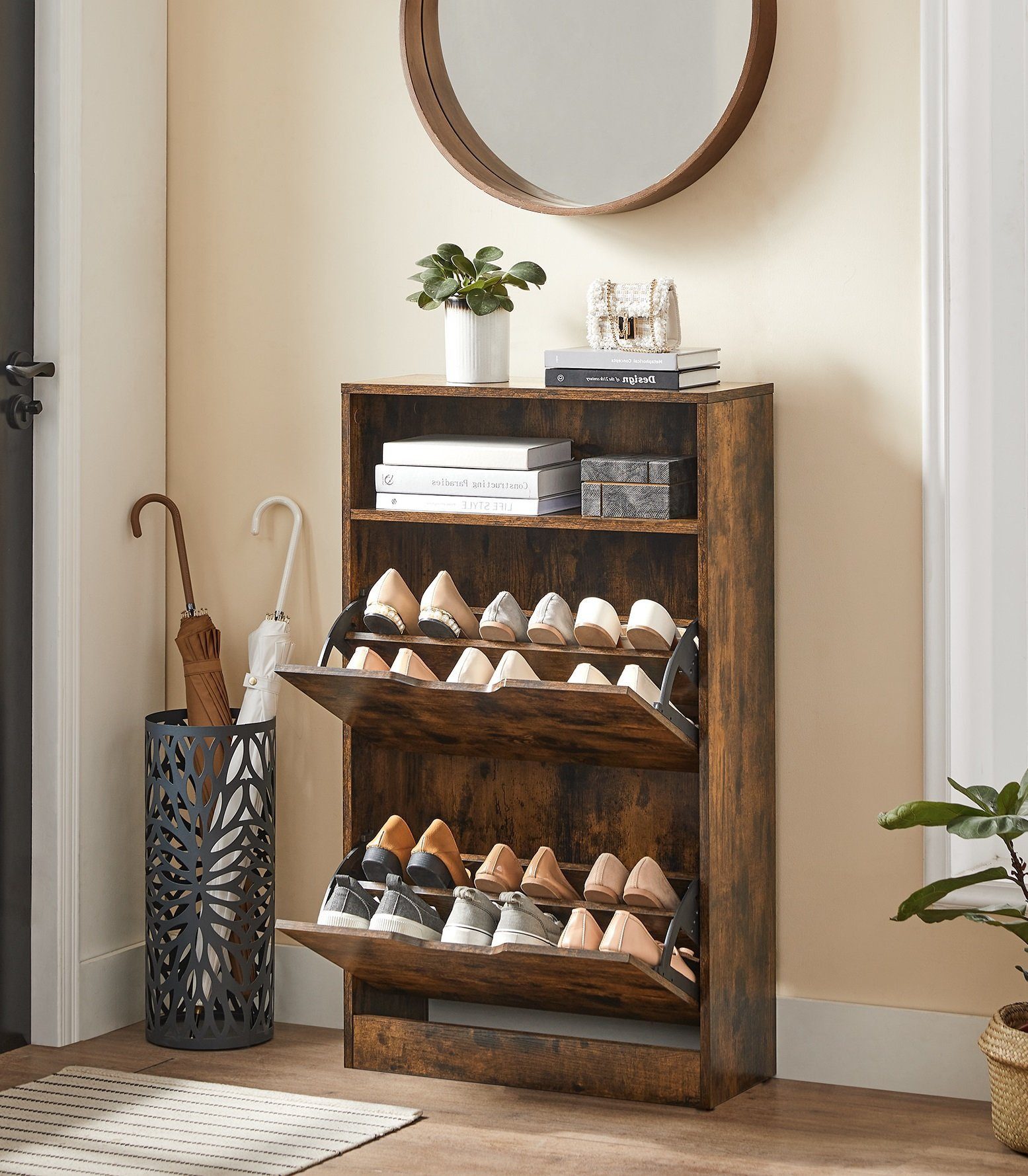 VASAGLE Schuhschrank Schuhregal Mit 2 oder 3 Klappen und zusätzlichen Fäche günstig online kaufen