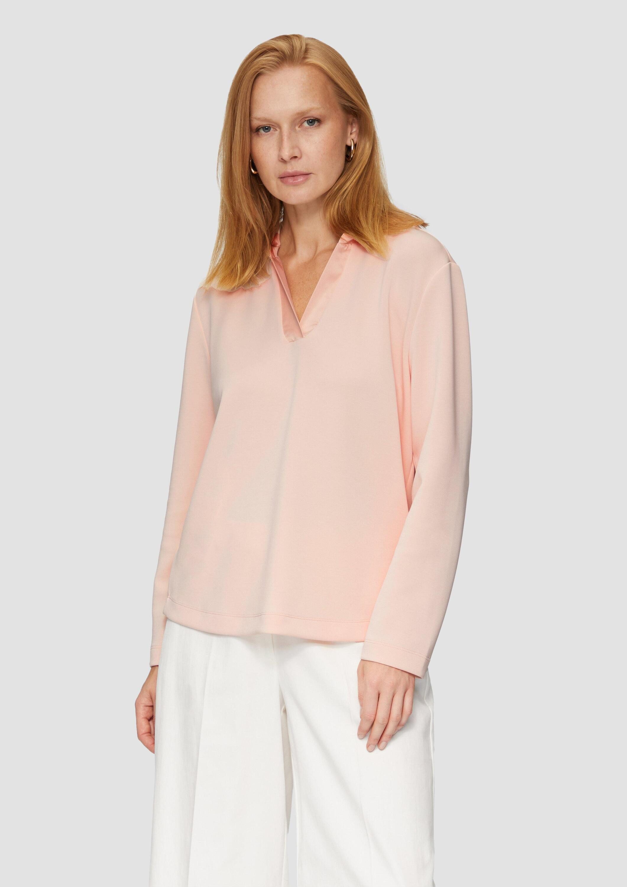 s.Oliver Sweatshirt Sweatshirt Kapuzenshirt mit Satin-Details