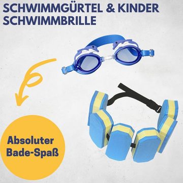 Best Sporting Schwimmgürtel Schwimmgürtel Kinder 3-6 Jahre, Schwimmgurt 6-teilig verstellbar in blau-gelb
