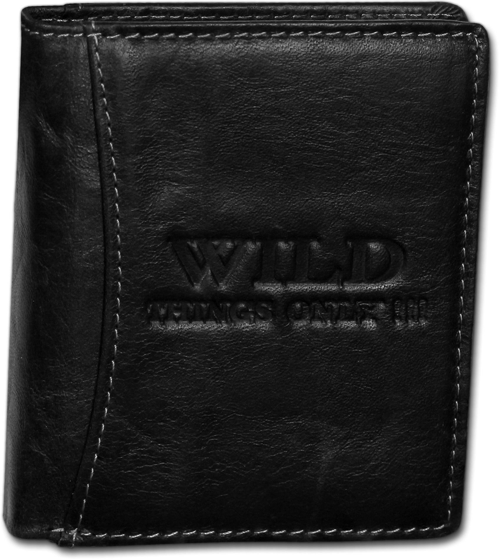 Wild Things Only !!! Geldbörse Wild Things Only RFID Block Echtleder (Portemonnaie, Portemonnaie), Portemonnaie aus Echtleder schwarz, Größe ca. 9cm