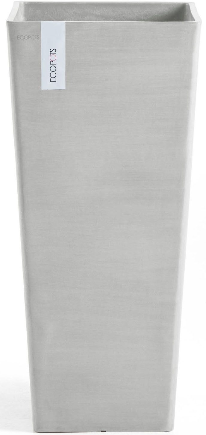 ECOPOTS Blumentopf Rotterdam hoch 70 Weißgrau, für innen und außen: frostsicher, bruchsicher und lichtbeständig