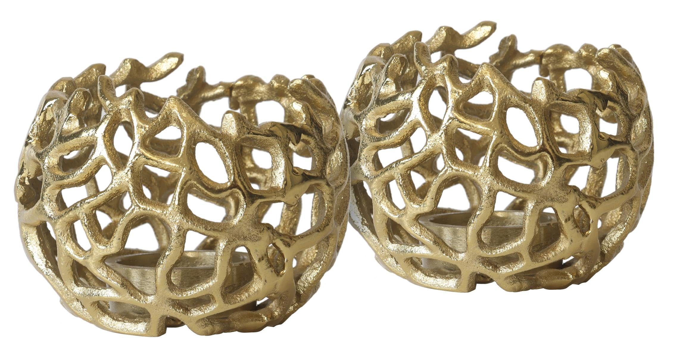 ARTRA Tischkerzenhalter Aluminium Kerzenständer "Lea" 2er Set (Größe: M) go günstig online kaufen