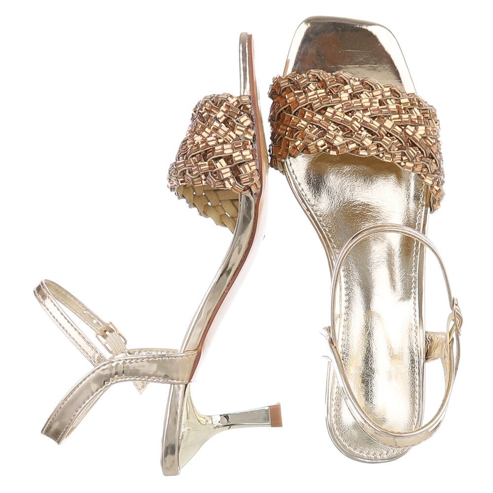 Ital-Design Elegante Damen Sandalen mit Strass-Details für Festlichkeiten S günstig online kaufen