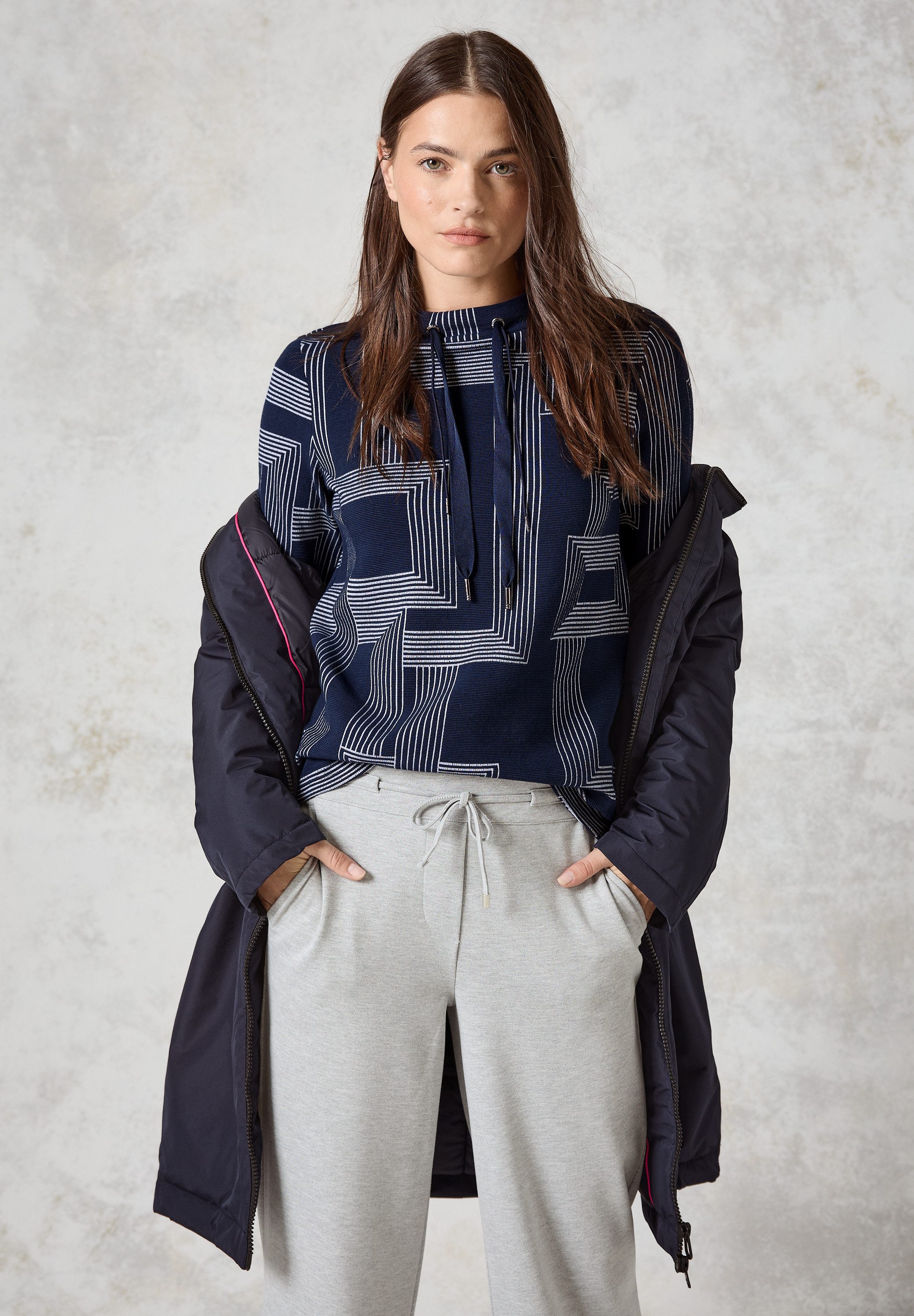 CECIL Langarmshirt mit Stehkragen