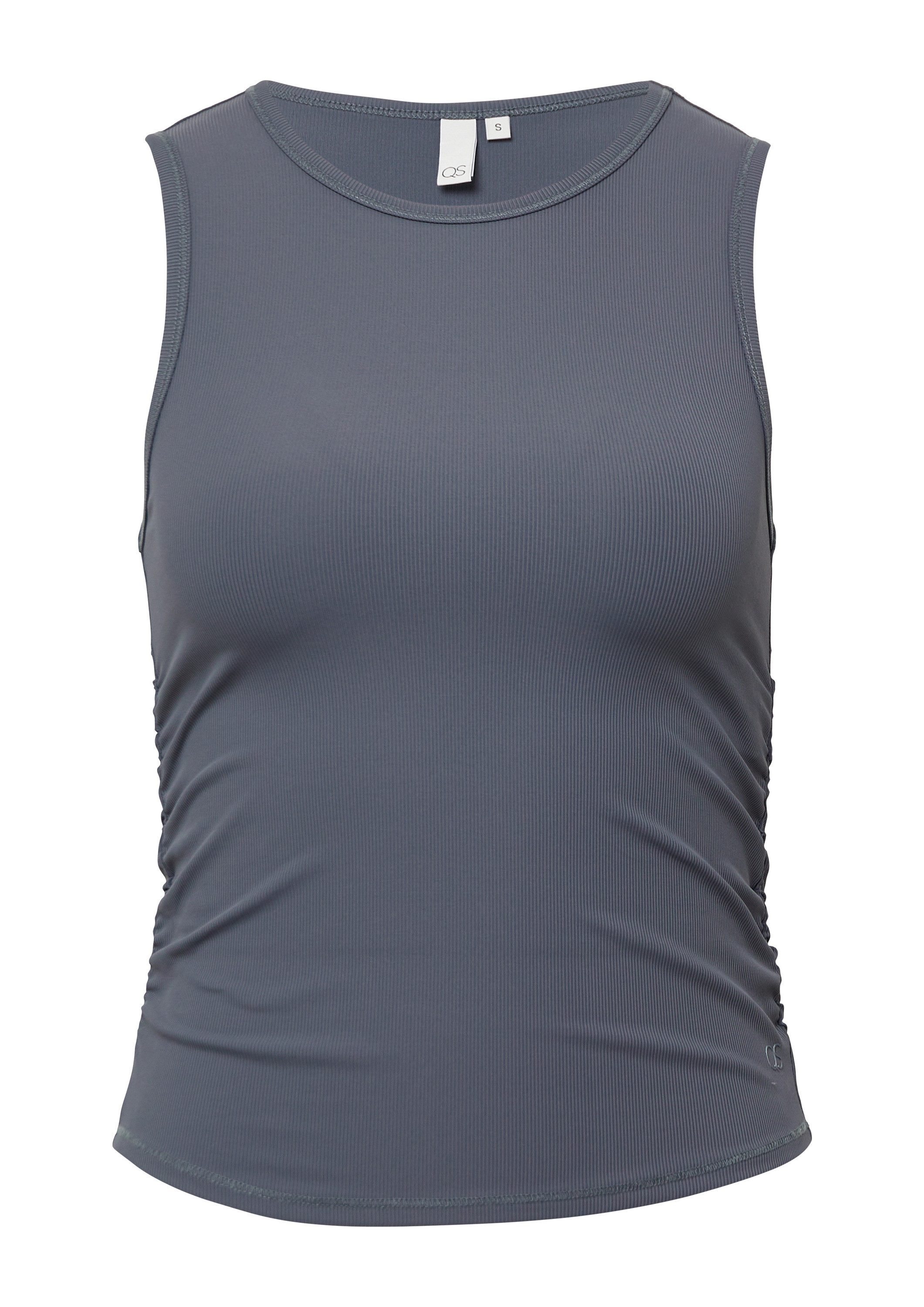 QS Muskelshirt T-Shirt Ripptop mit seitlicher Raffung, QS x Vanessa Mai günstig online kaufen