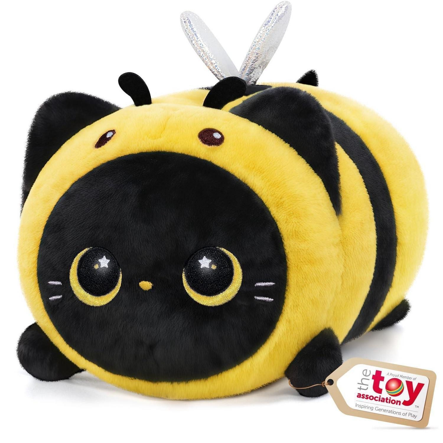 LuxusKollektion Kuscheltier Plüschkissen Kuscheltier Katze Biene 40 CM Bienenhaube Schwarze Katze (1-St)