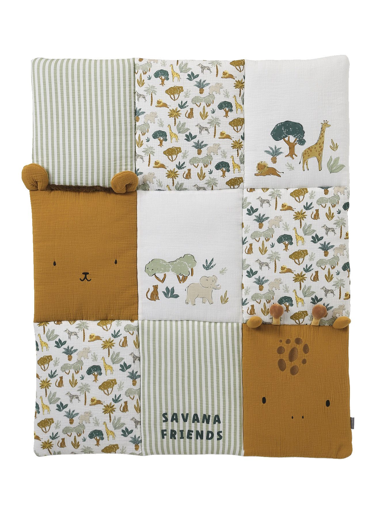 Babydecke Baby Patchwork-Spieldecke/Laufstalleinlage SAVANNE, vertbaudet günstig online kaufen