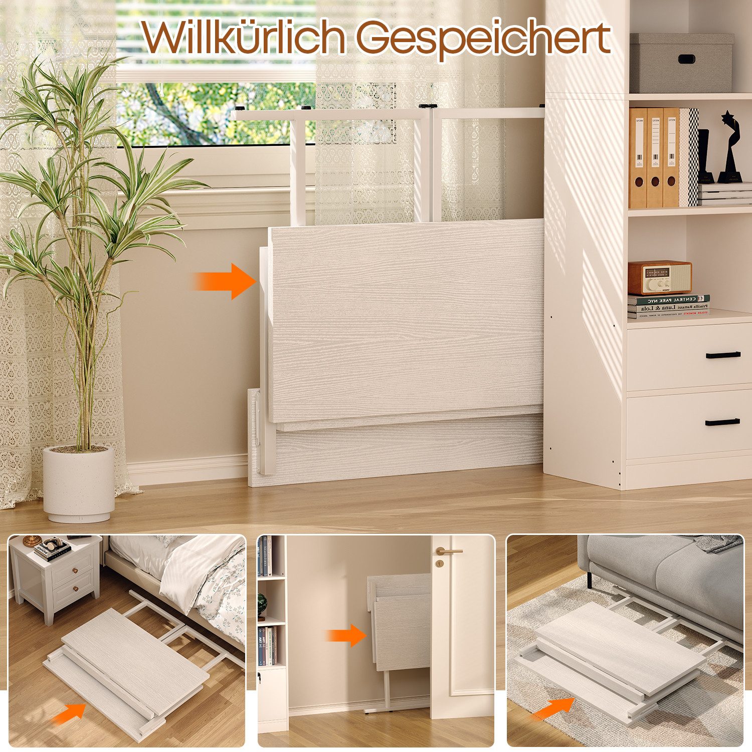HOMALL Schreibtisch Klappbarer Schreibtisch mit Monitorhalterung Gaming-Schreibtisch (80 cm breiter mehrstufiger Notebook-Schreibtisch, bequem zusammenklappbar) – Bild 5 von 5
