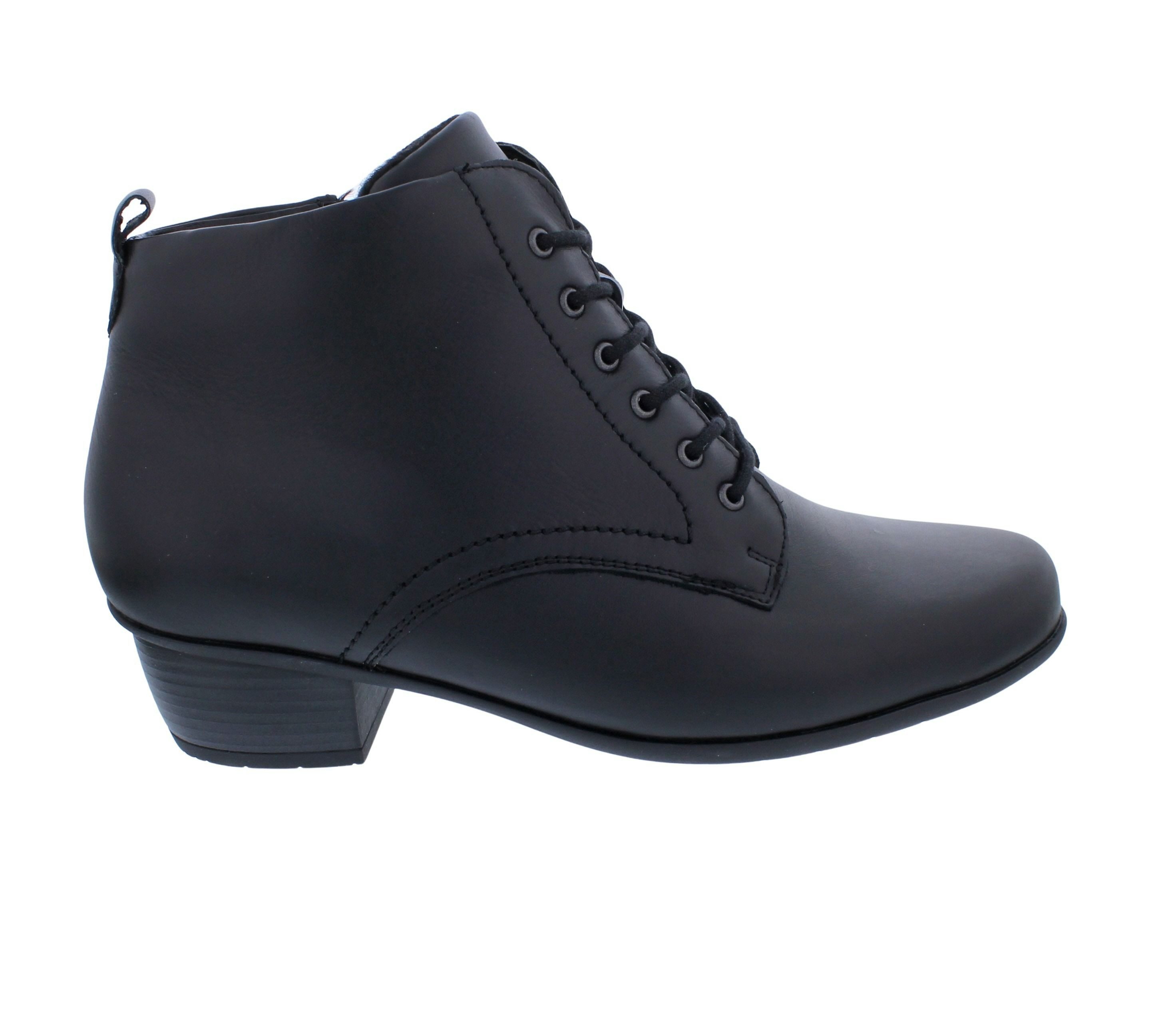 Waldläufer Waldläufer Stiefelette Haifi 967809-102-001, Glattleder, Schwarz, Reiß Schnürstiefelette