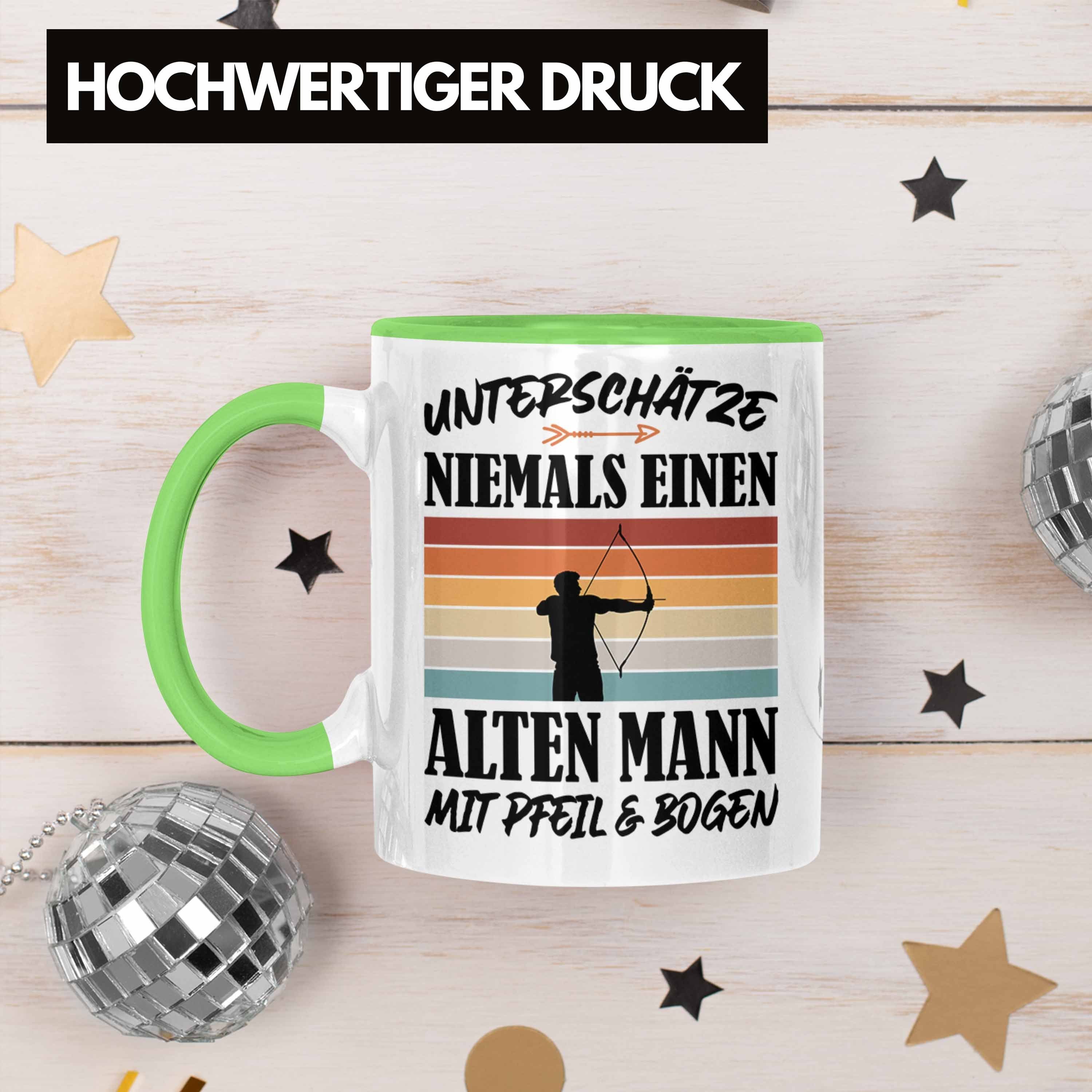 Bogenschießen Mann Trendation Männer Pfeil - und mit Trendation Einen Erwachsene Bogen Unterschätze Tasse Bogensport Grün Alten Archery Tasse Geschenk Niemals