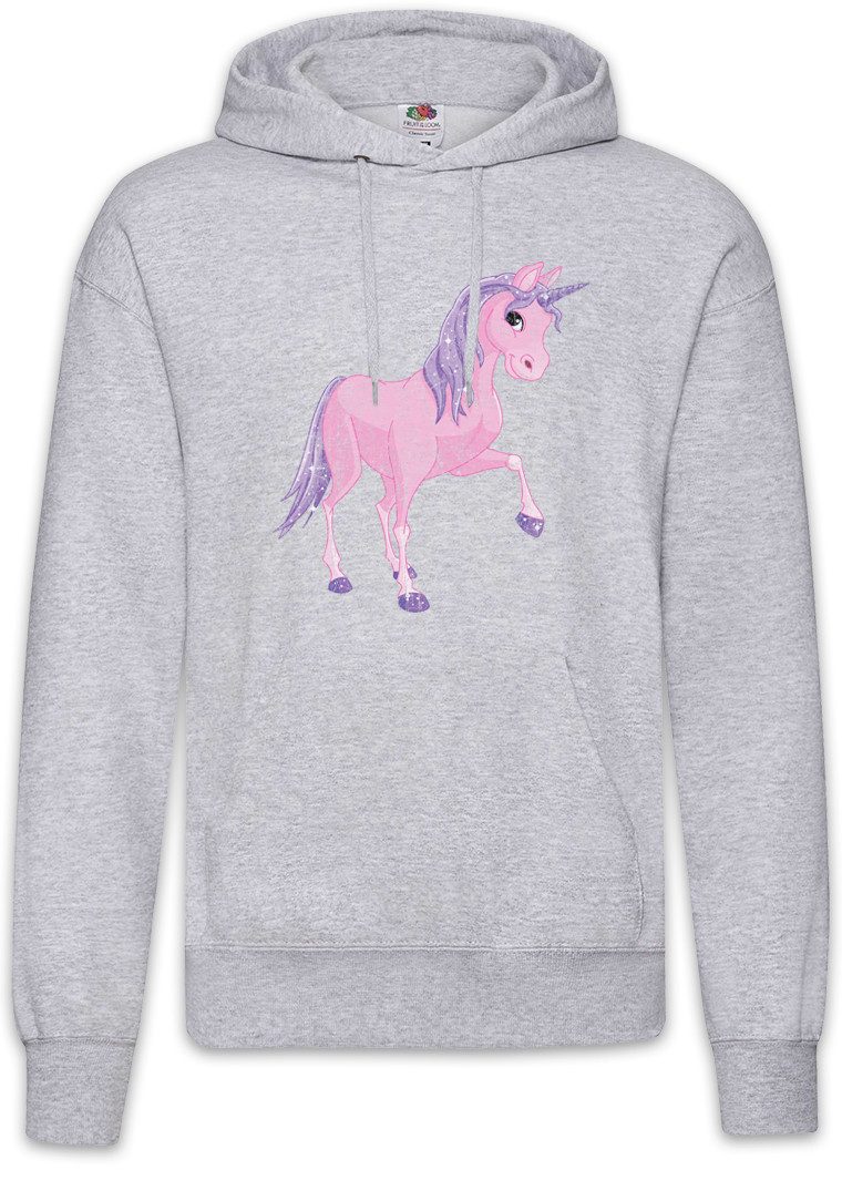 Hoodie Pink Unicorn Herren Hoodie Einhorn Einhörner Toon Cartoon Comic Look