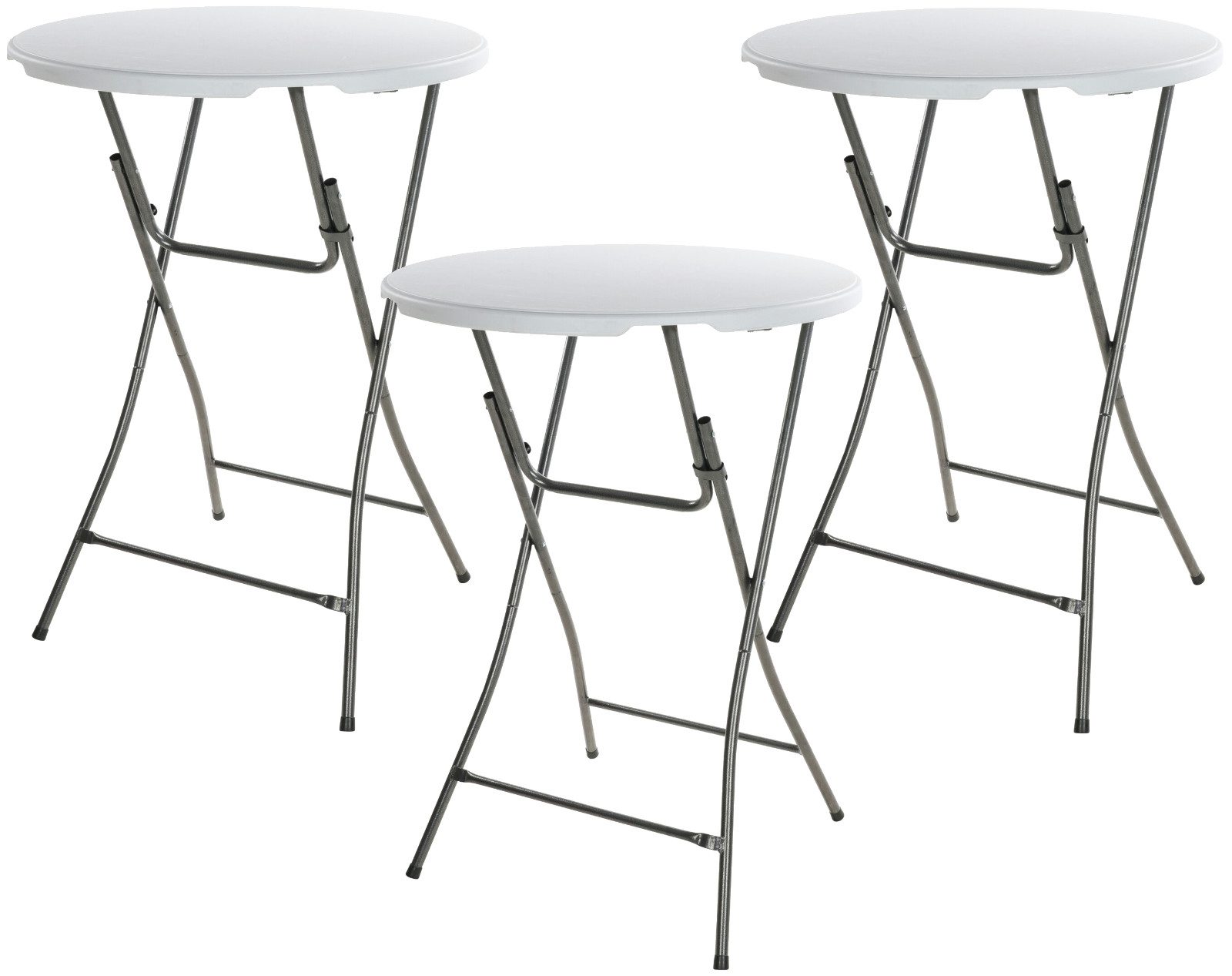 Koopman Stehtisch Bistrotisch Biertisch Ø 80 cm Rund klappbar 1/2/3 er Set (Set, 3-St., Packung), 3 Stk., Klappbar, Ø 80 cm, Rund, klappbar …