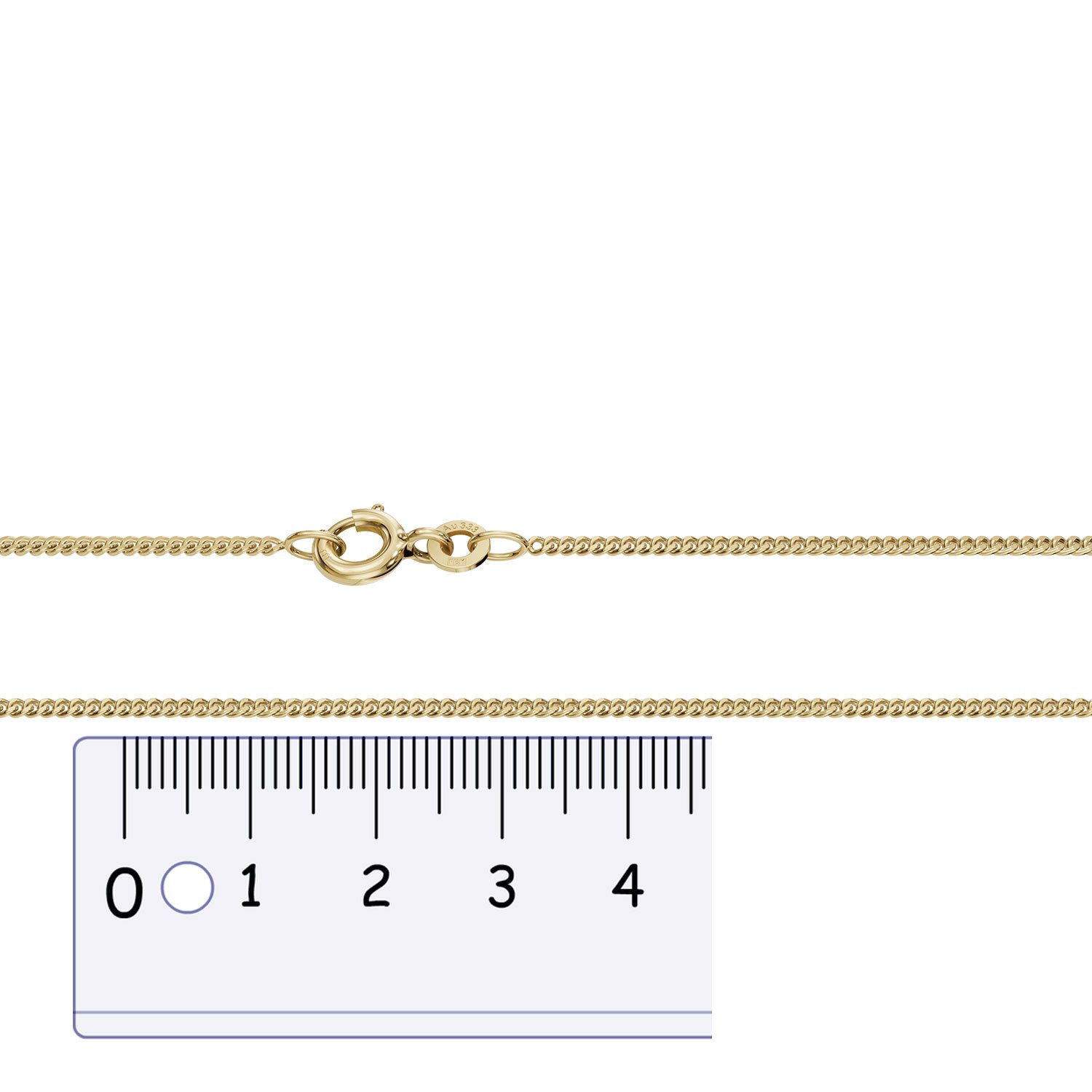 HOPLO Panzerkette Goldkette Panzerkette Länge 36cm - Breite 1,4mm - 333-8 Karat Gold, Made in Germany – Bild 4 von 5